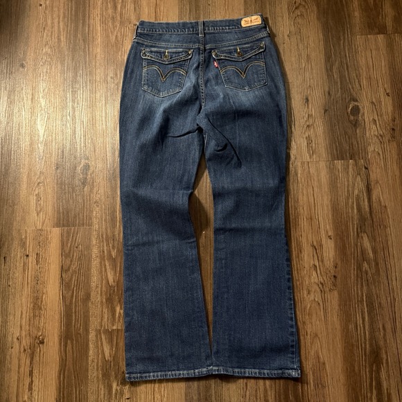 Levis 535 Bootcut Womens Jeans Dark Wash Denim Comfort Stretch Pockets - Picture 1 of 7